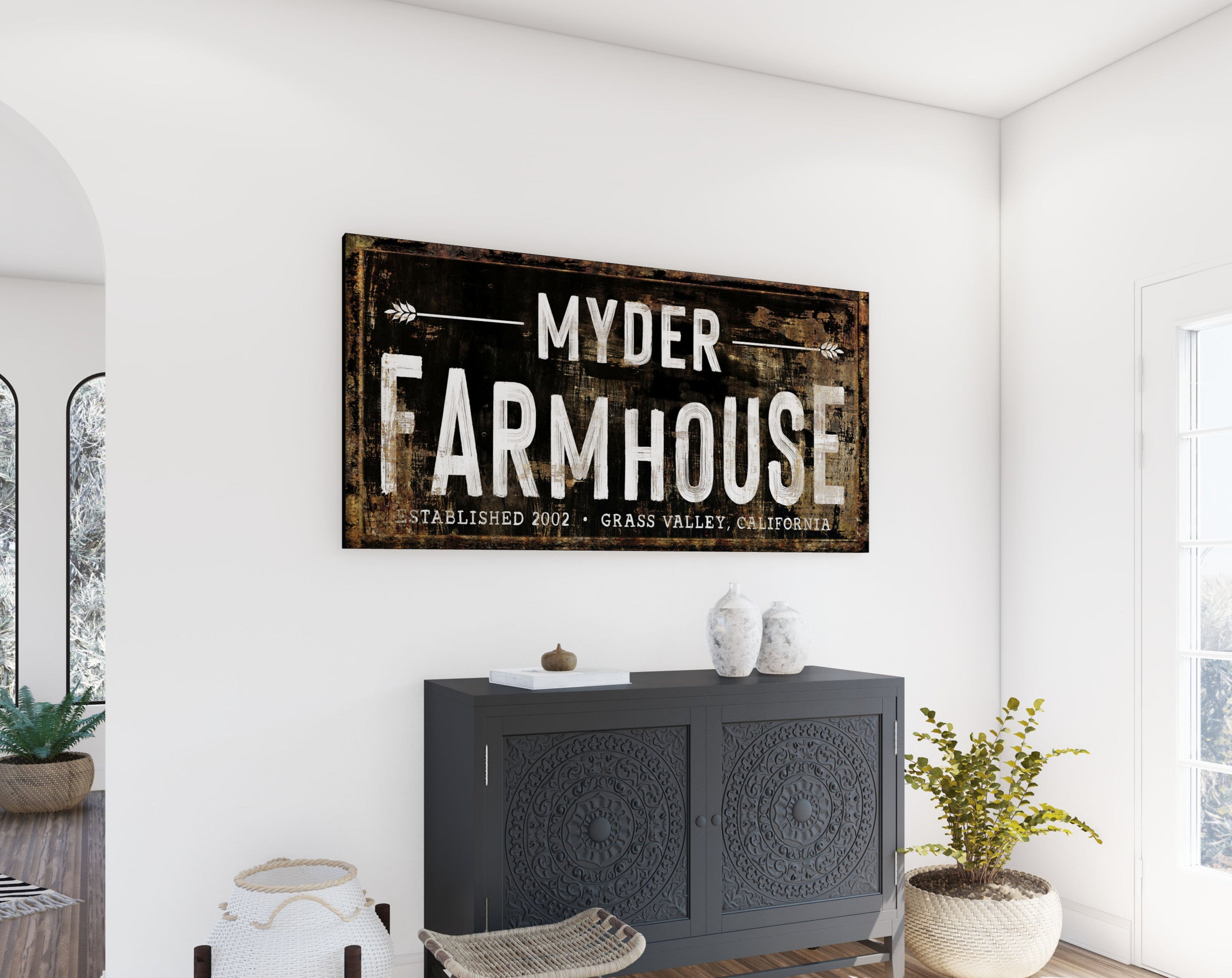 Modern Farmhouse Wall Decor Custom Family Wall Art, Personalized Last