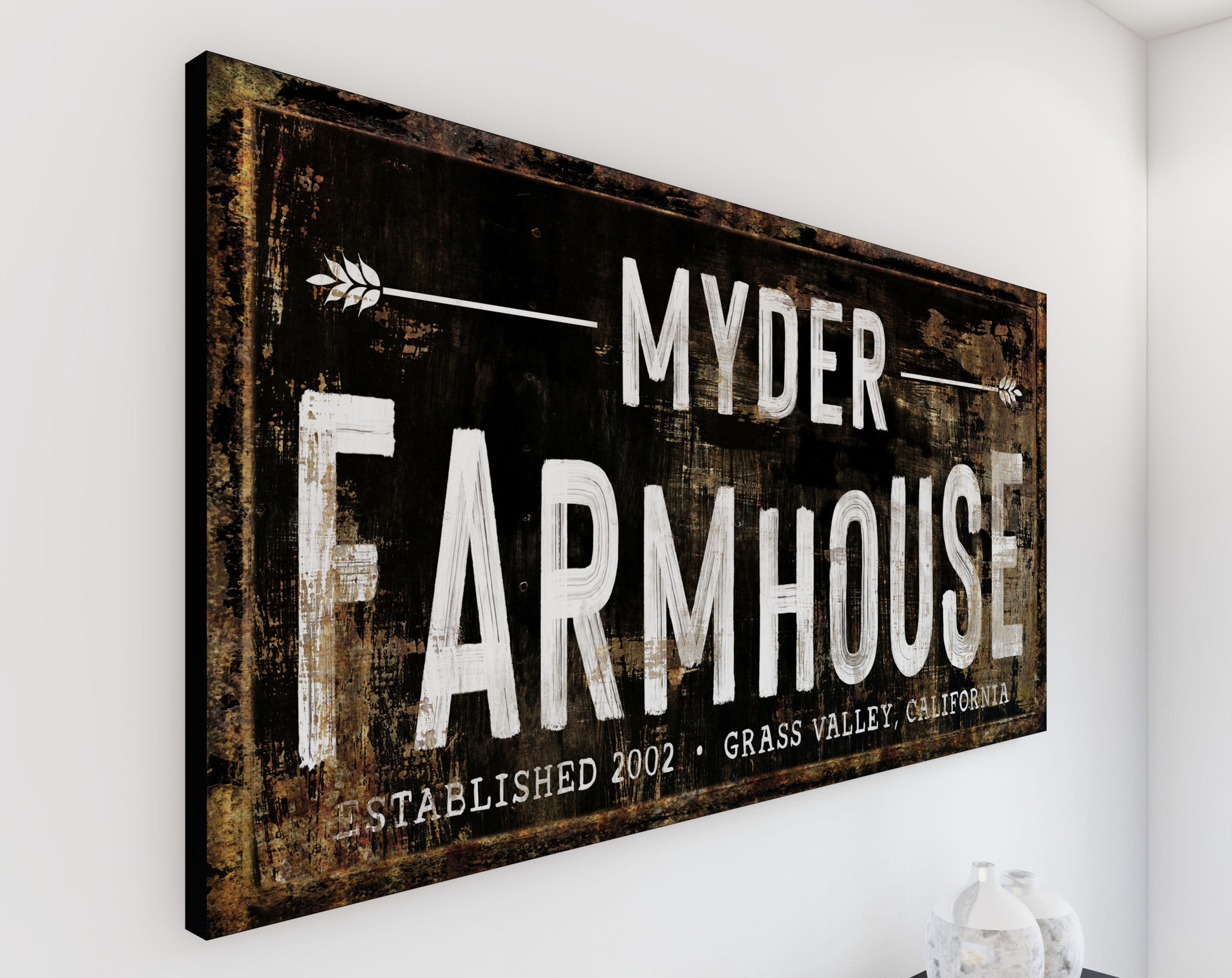 Modern Farmhouse Wall Decor Custom Family Wall Art, Personalized Last