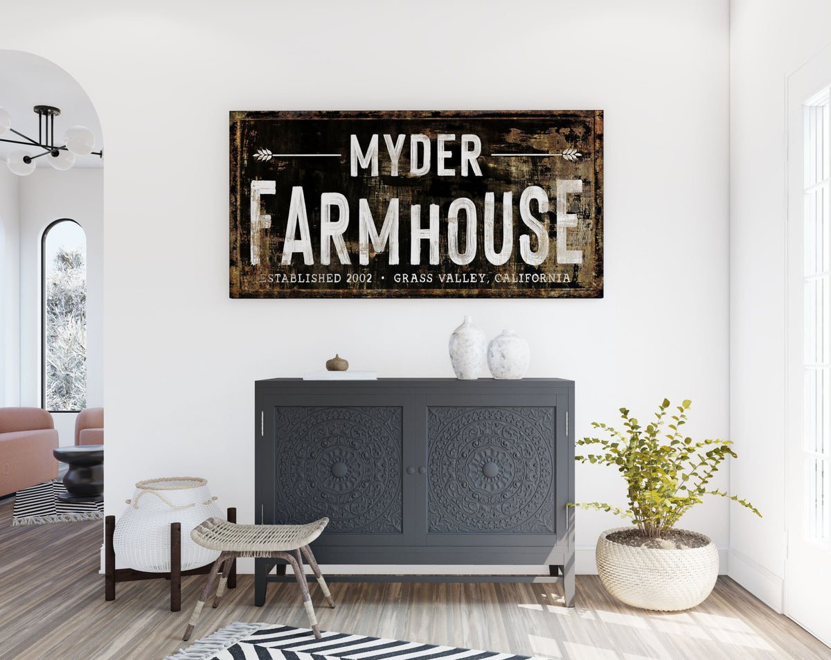 Modern Farmhouse Wall Decor Custom Family Wall Art, Personalized Last