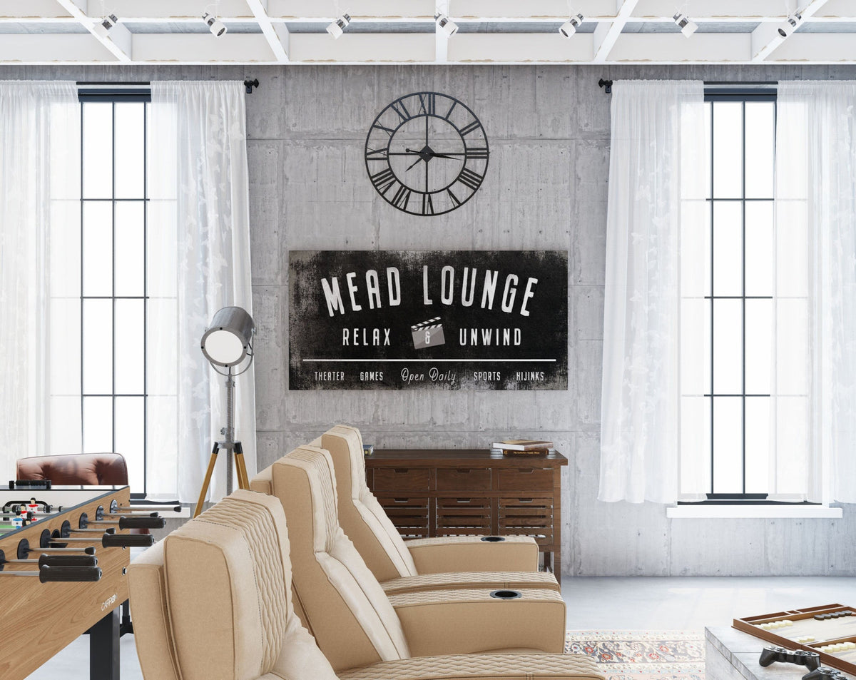 Modern Farmhouse Wall Decor Family Lounge Sign, Personalized Last Name