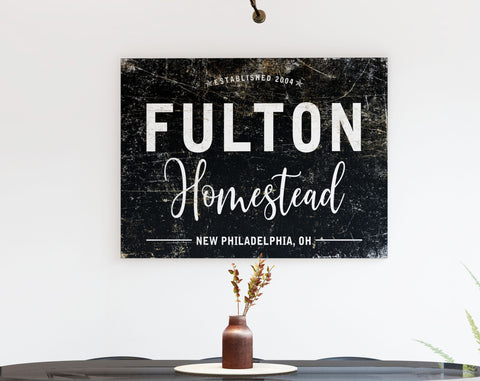 Personalized Family Homestead Sign Modern Farmhouse Wall Decor, Custom