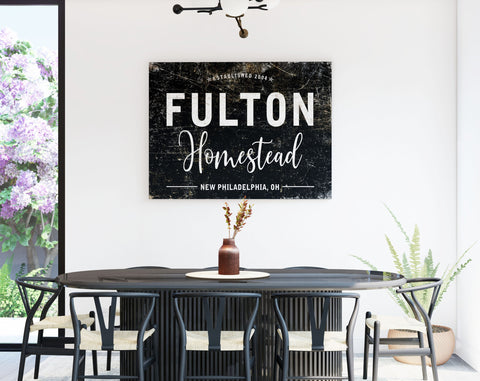 Personalized Family Homestead Sign Modern Farmhouse Wall Decor, Custom