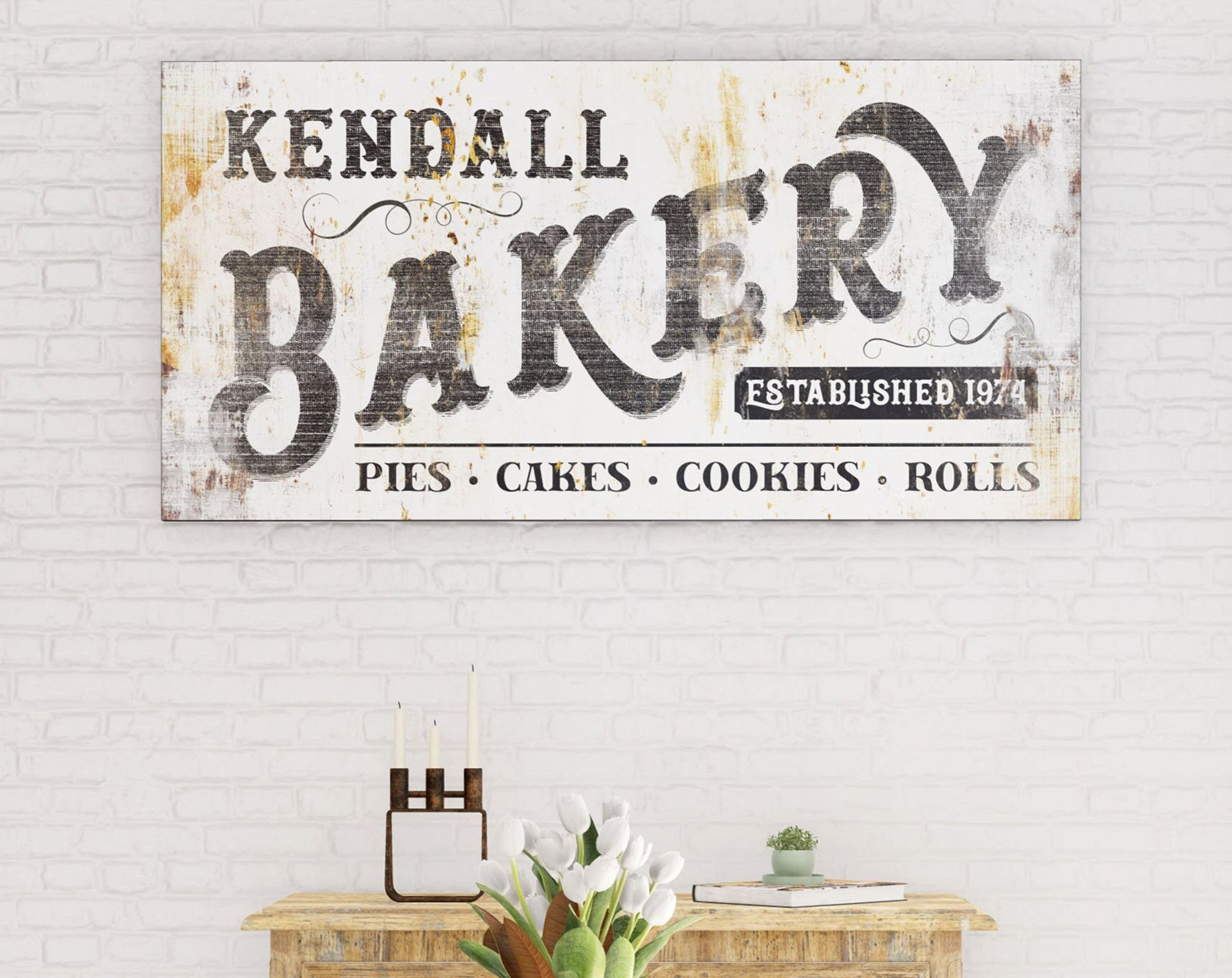 Personalized Family Bakery Canvas Art Print, Custom Kitchen/Dining Roo