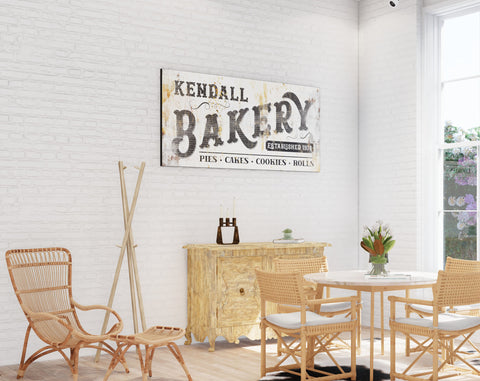 Personalized Family Bakery Canvas Art Print, Custom Kitchen/Dining Roo