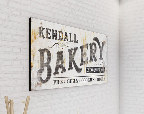 Personalized Family Bakery Canvas Art Print, Custom Kitchen/Dining Roo