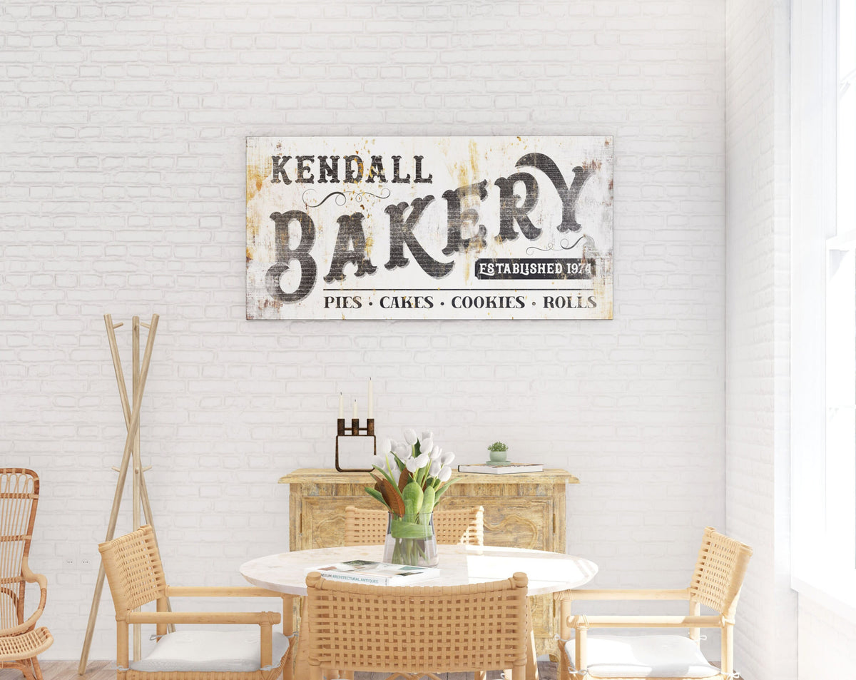 Personalized Family Bakery Canvas Art Print, Custom Kitchen/Dining Roo