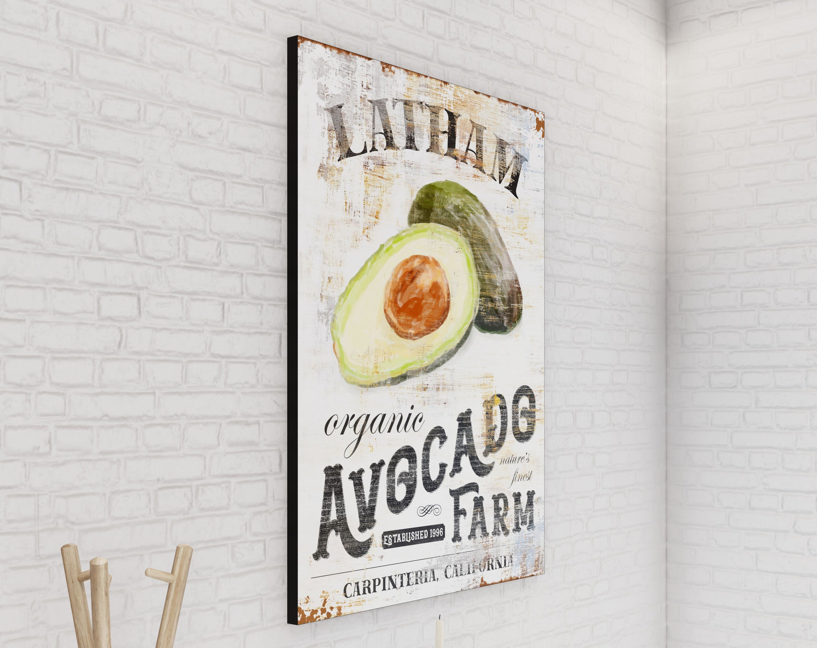 Personalized Family Kitchen Wall Decor, Custom Family Avocado Farm Art