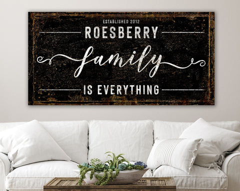 Personalized Family Is Everything Last Name Sign Modern Farmhouse Wall