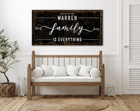 Personalized Family Is Everything Last Name Sign Modern Farmhouse Wall