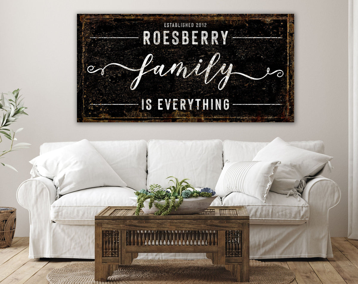 Personalized Family Is Everything Last Name Sign Modern Farmhouse Wall