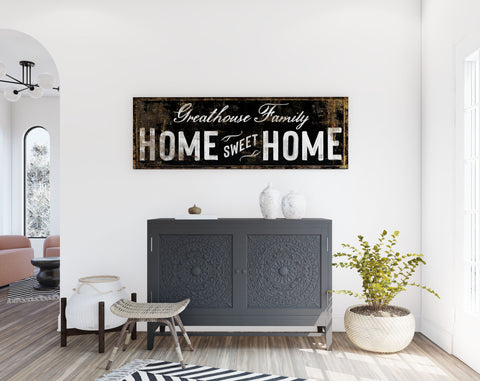 Personalized Family Welcome Sign, Home Sweet Home Entryway Canvas Art