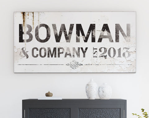 Personalized Farmhouse Family Wall Art, Industrial Custom Modern Decor