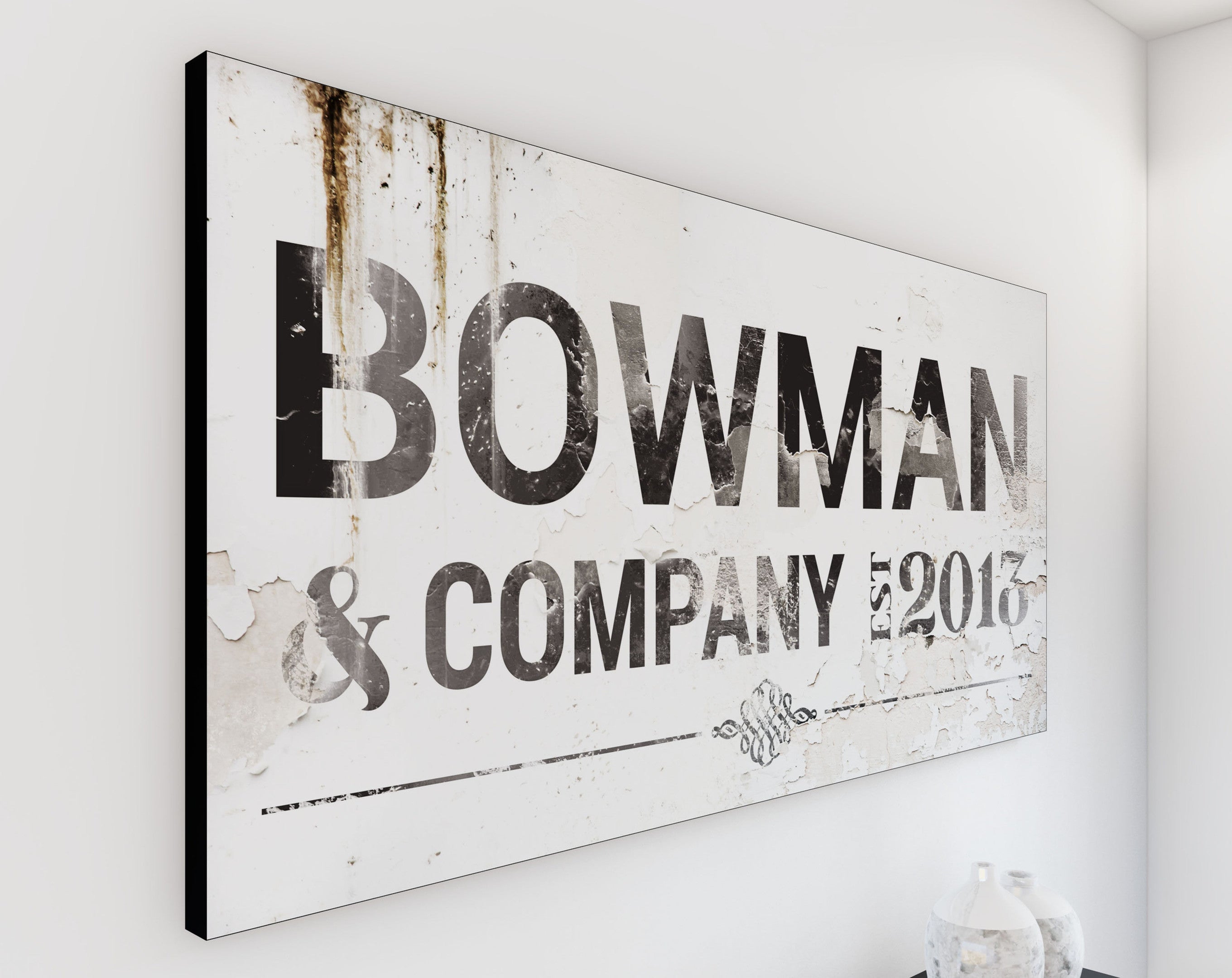 Personalized Farmhouse Family Wall Art, Industrial Custom Modern Decor