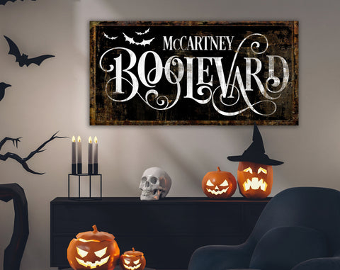 Industrial Gothic Halloween Decor Personalized Family Sign, Creepy Rus