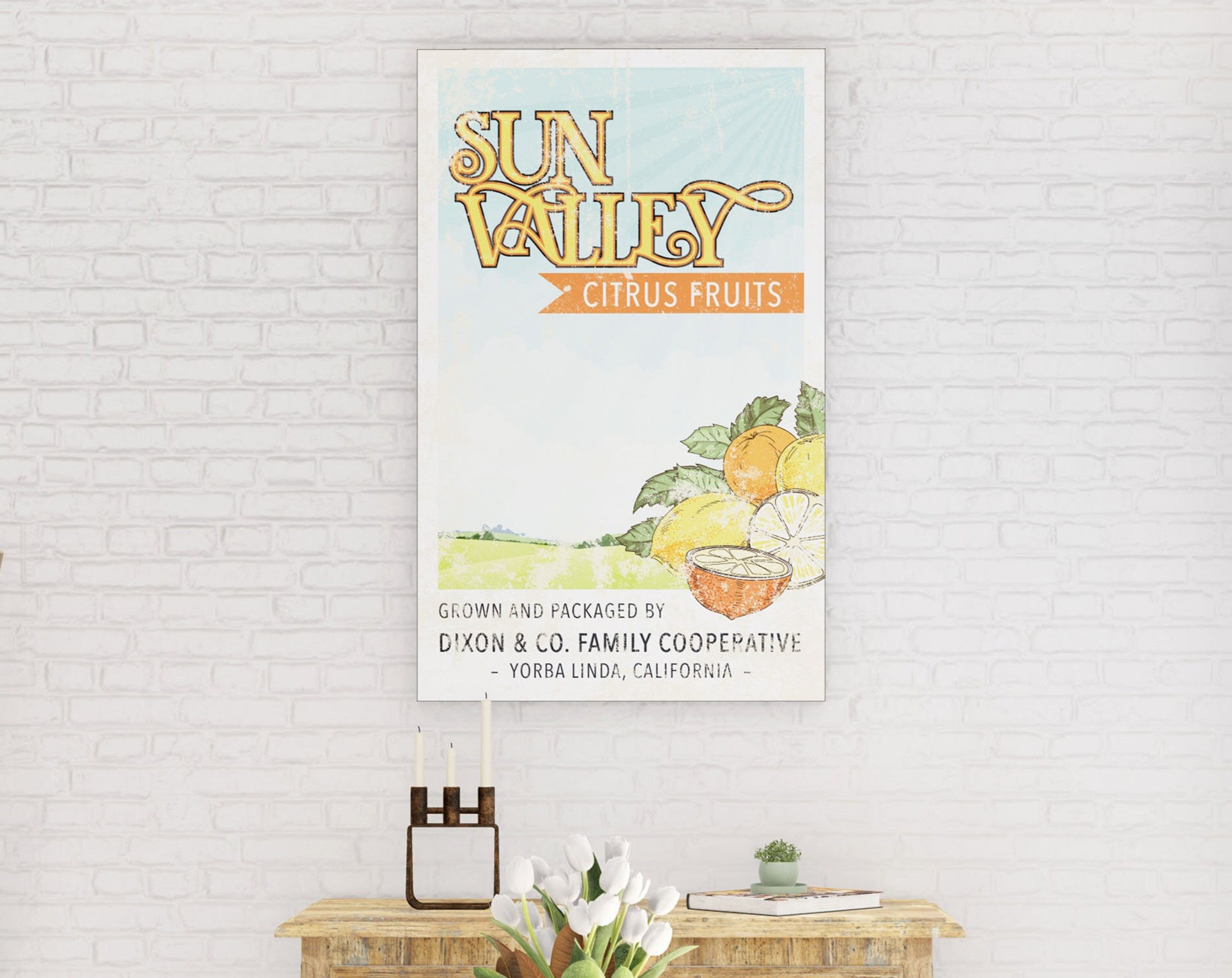 Vintage Sun Valley Canvas Print, Personalized Last Name Grown & Packag