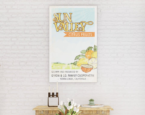 Vintage Sun Valley Canvas Print, Personalized Last Name Grown & Packag