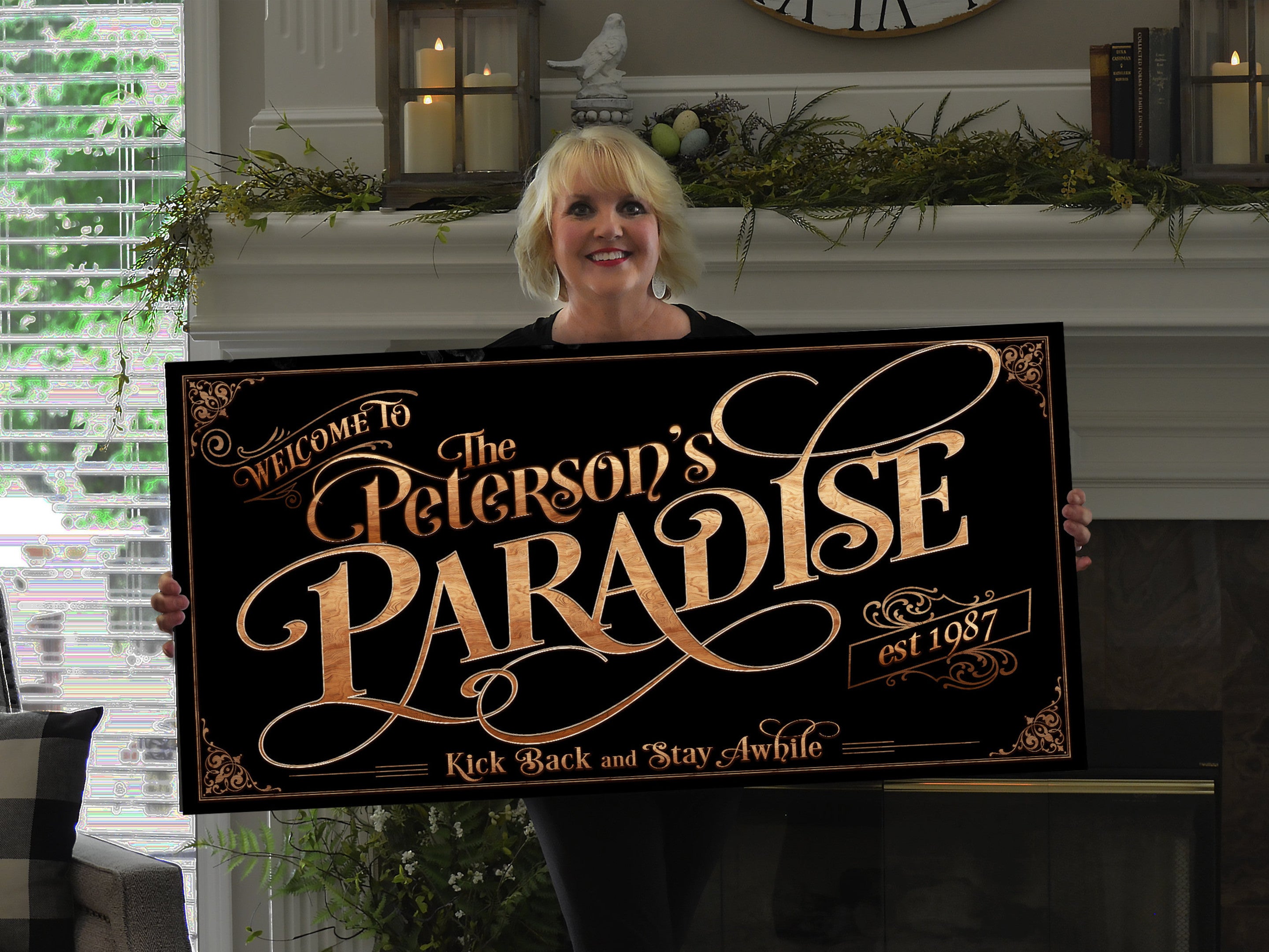 Personalized Paradise Family on Canvas! | Custom Family Name Sign | Modern Farmhouse Sign | Summer Patio Decor | Custom Pool Sign