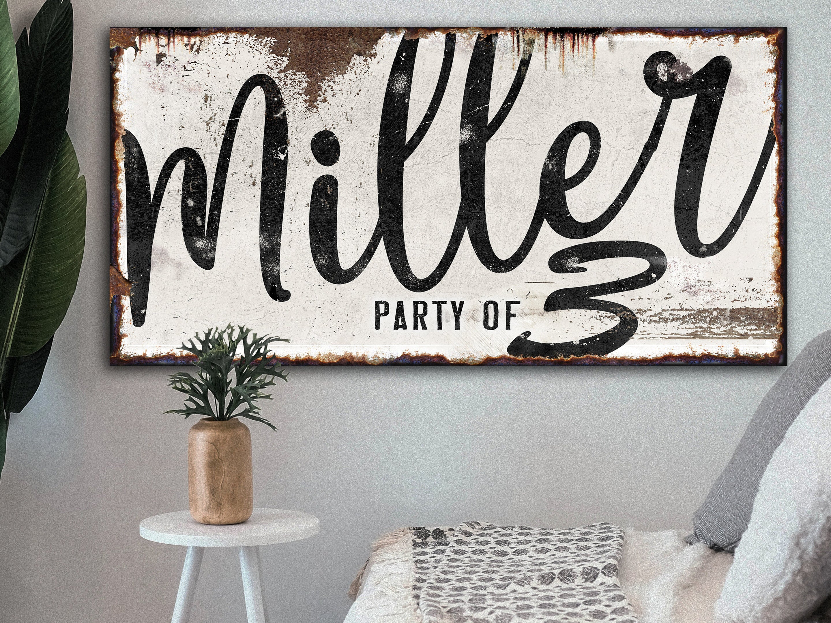 Party of Family Sign Canvas | Rustic Family Party of Sign | Large Personalized Family Party of Sign | Large Canvas Wall Art | Large Metal Wall Art