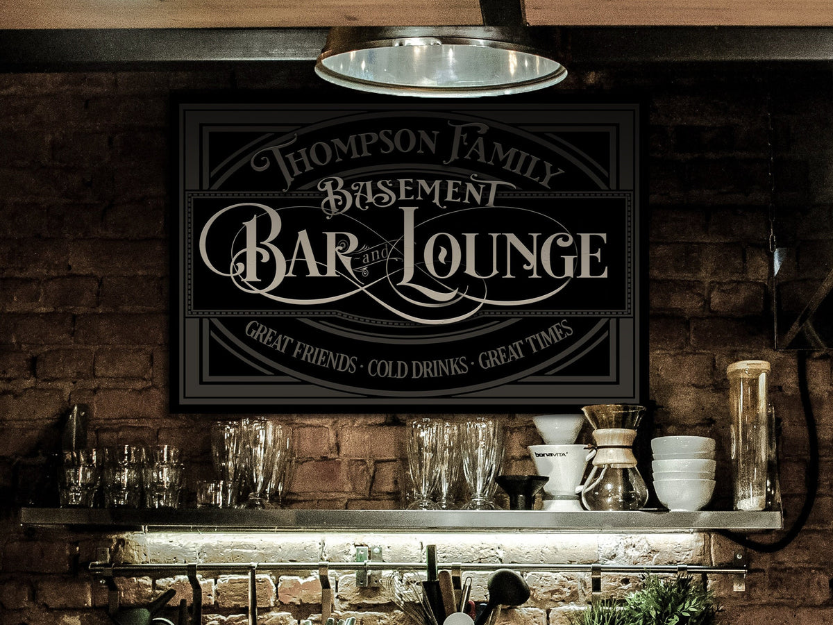 here Canvas Basement Bar Sign | Custom Basement Bar Sign | Family Bar Sign | Family Name Sign | Personalized Bar Sign | Farmhouse Sign | Metal Sign