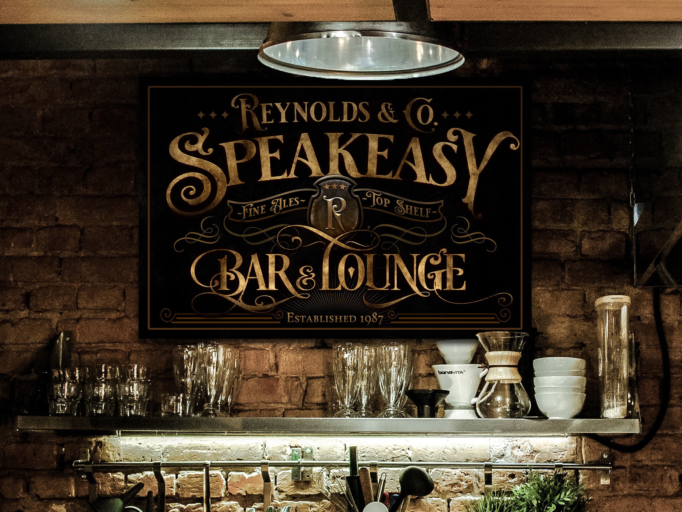 here Canvas Speakeasy Bar & Lounge Sign | Custom Speakeasy Sign | Family Bar Sign | Family Name Sign | Personalized Bar Sign | Vintage Sign | Metal Sign