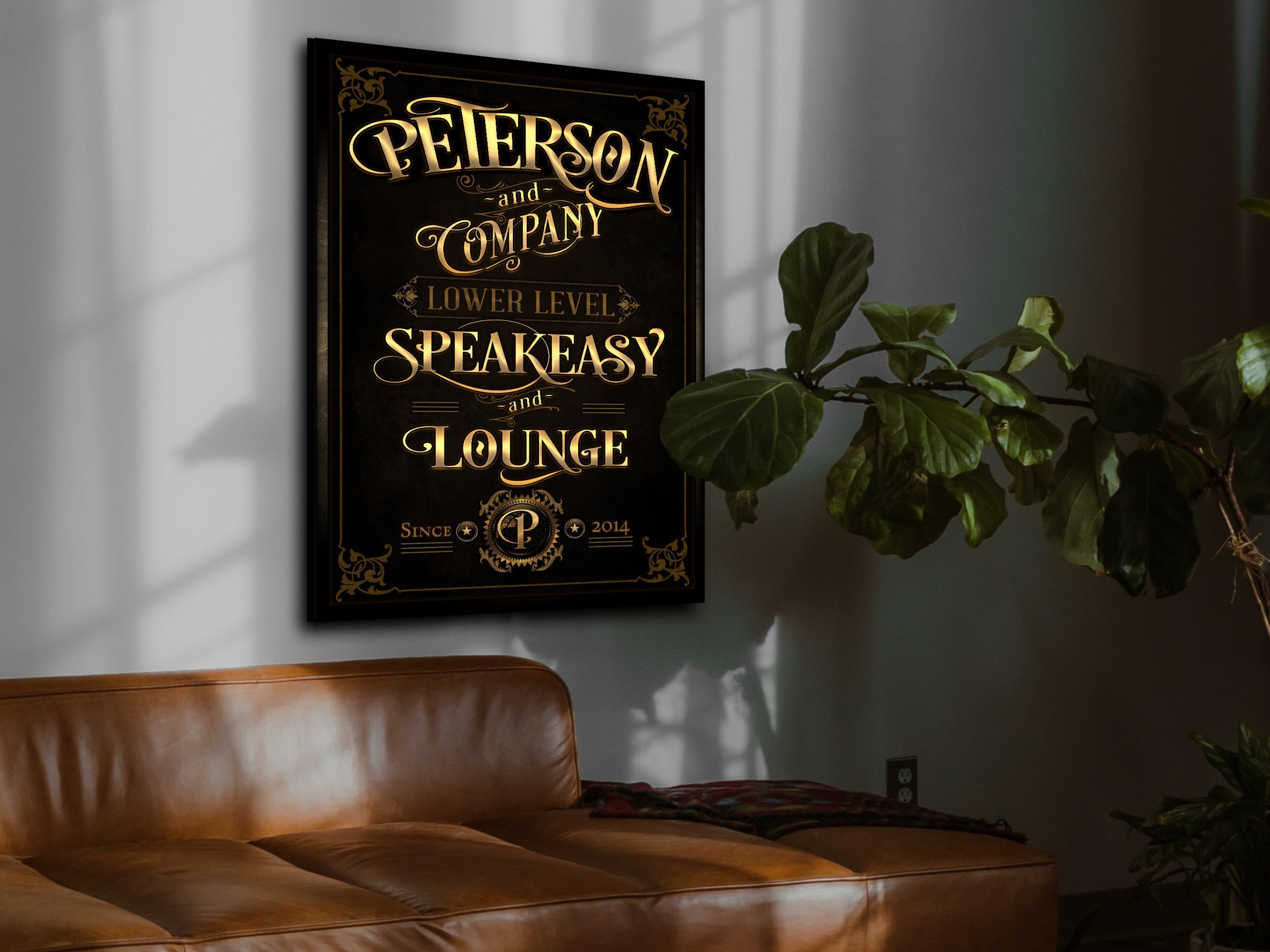 here Canvas Speakeasy Bar Sign, Vertical Bar Wall Decor, Personalized Lounge Sign, Family Lounge Speakeasy , Family Name Speakeasy, Large Canvas & Metal