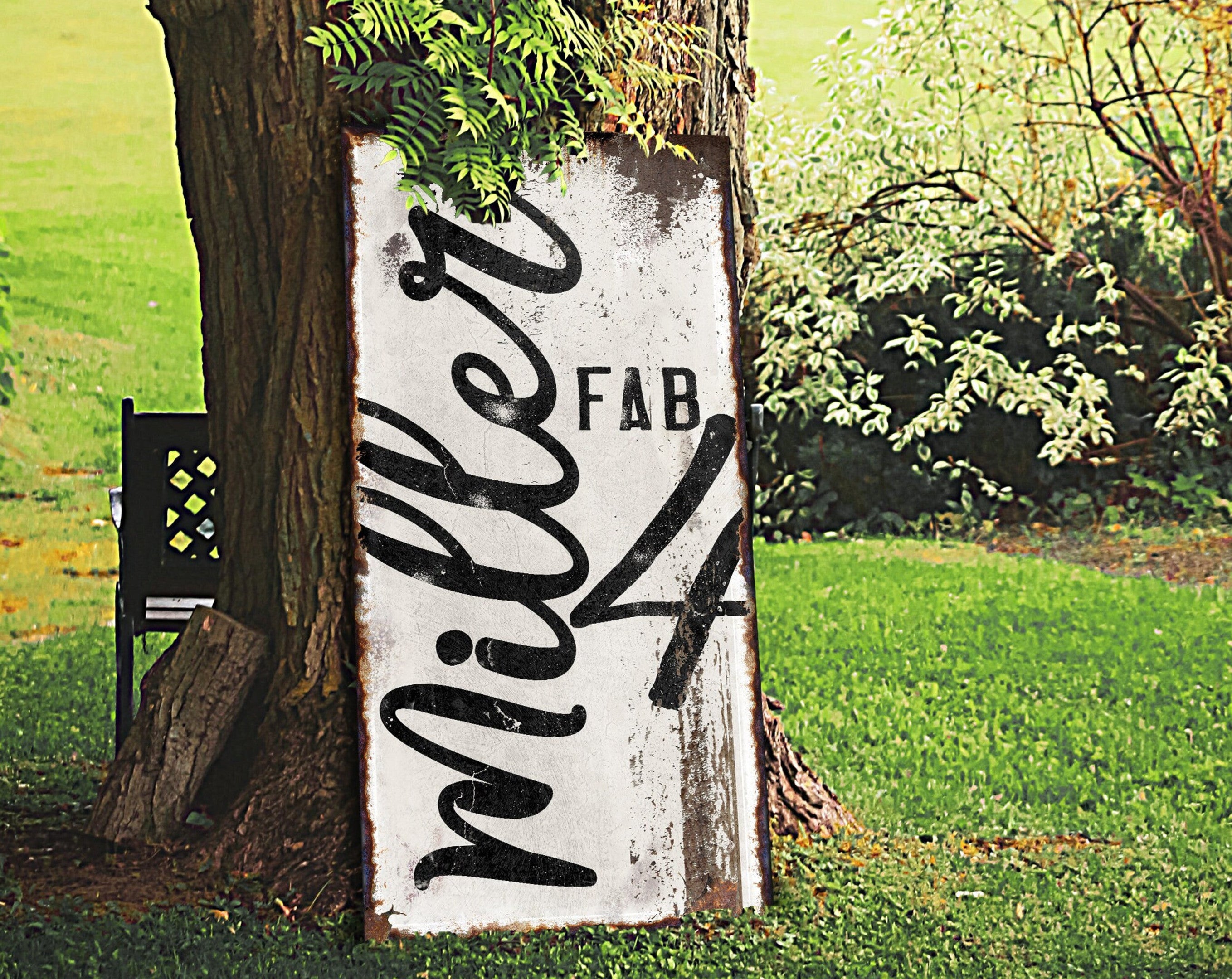 here Canvas Fabulous 'Fab' Family Sign | Vertical White Family Name Sign | Personalized Family Sign | Large Canvas Wall Art | Large Metal Wall Art