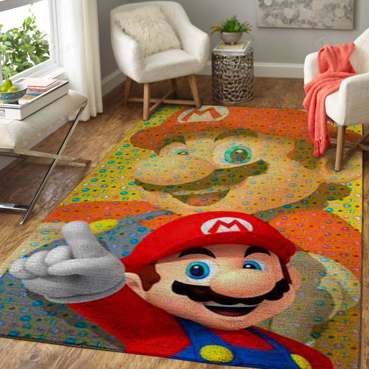 Videogame Fans Mario Video Game Area Gaming Rectangle Area Rugs Carpet For Living Room, Bedroom, Kitchen Rugs, Non-Slip Carpet Rp127019 Print