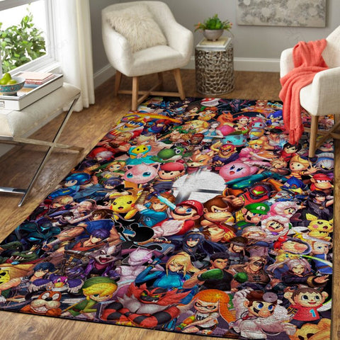 Super Smash Bros Ultimate Game 2 Rectangle Area Rugs Carpet For Living Room, Bedroom, Kitchen Rugs, Non-Slip Carpet Rp125895 Print